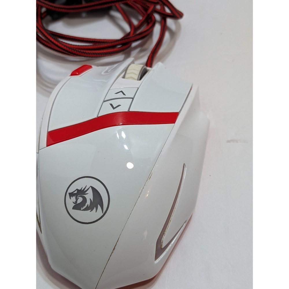 Redragon Gaming Mouse Unisex OS White Good M801 Mammoth 16400 DPI Wired Laser - Picture 2 of 5